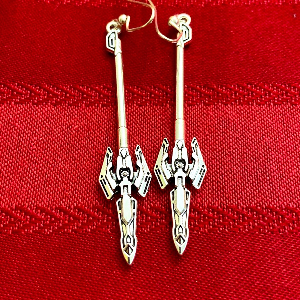 5/$10❤️❤️❤️NEW TIBETAN SILVER SWORD WEAPON DANGLING EARRINGS